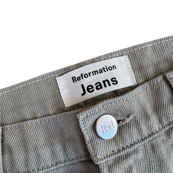 Reformation Ryan Tonal Patch High Rise Straight Jeans in Limon 29 - Picture 6 of 9